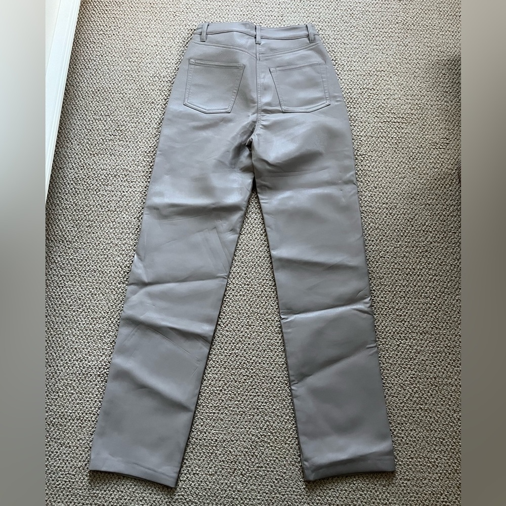 Tan Faux Leather Pants